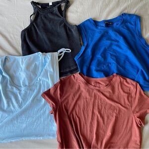 Cropped Shirt Bundle Lulu Lemon American Eagle Work Out Soft Cotton Comfortable